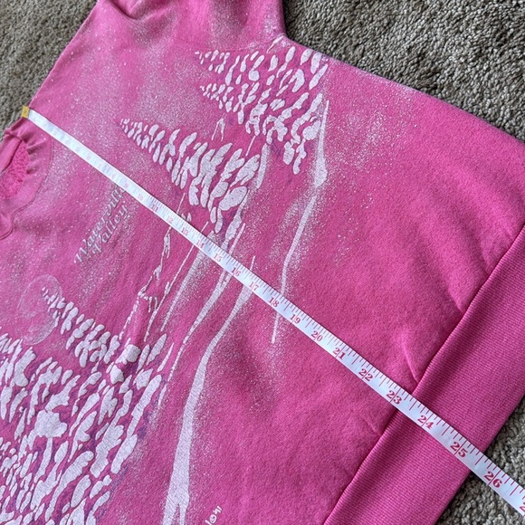 Vintage 1991 San Segal Pink White Nature Printed Graphic Crewneck Sweatshirt - Picture 5 of 6